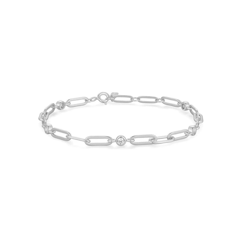 Bezel Station Paper Clip Chain Bracelet