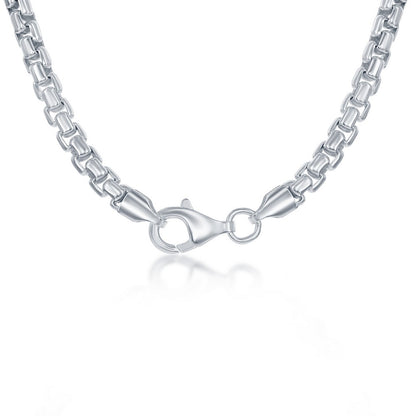 4mm Sterling Silver Round Box Chain 22 Inches