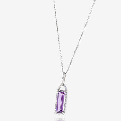 Amethyst Royal Halo Necklace