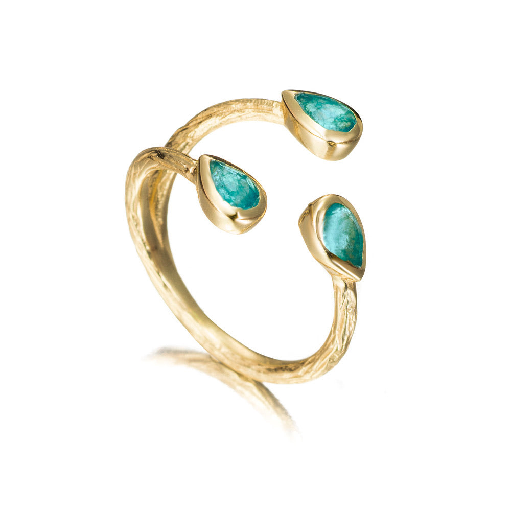 Zen Organic Bezel Apatite Adjustable Ring