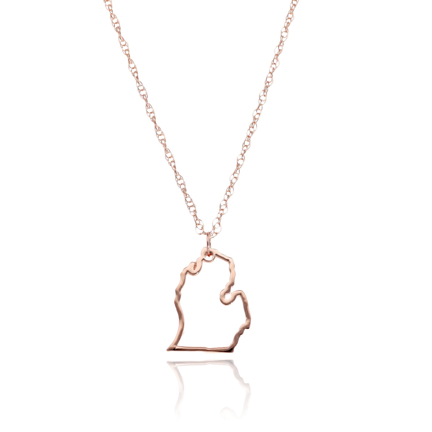 Michigan Mitten Silhouette Necklace