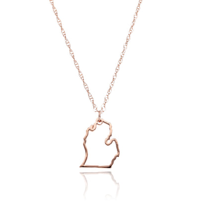 Michigan Mitten Silhouette Necklace