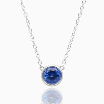 New Moon Sapphire Bezel Necklace