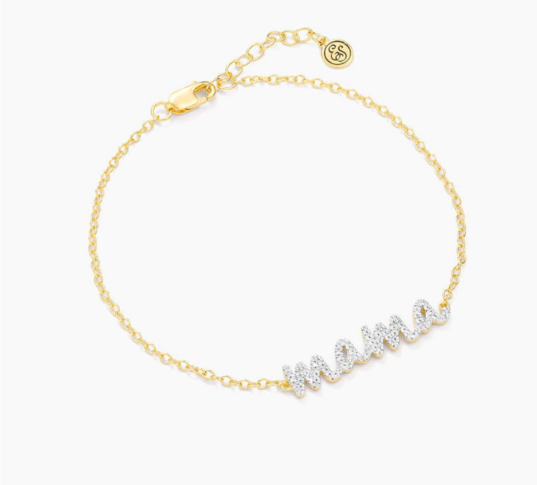 Gold Tone Rockstar Mama Chain Bracelet