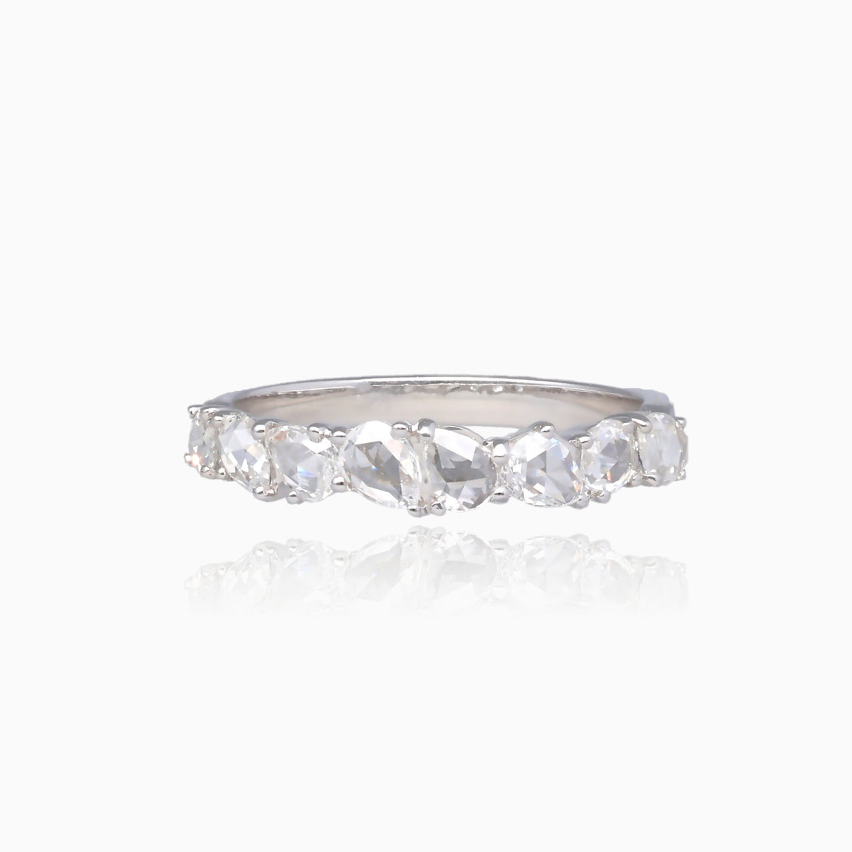 0.66ct TDW Rose Cut Dia 14K White Gold Ring
