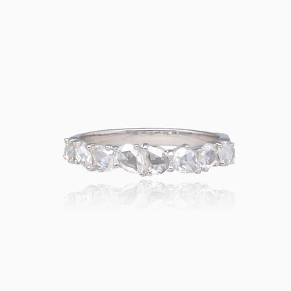 0.66ct TDW Rose Cut Dia 14K White Gold Ring