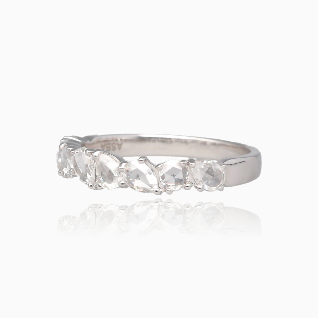 0.66ct TDW Rose Cut Dia 14K White Gold Ring