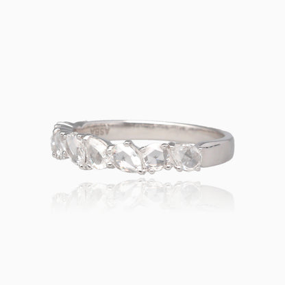 0.66ct TDW Rose Cut Dia 14K White Gold Ring