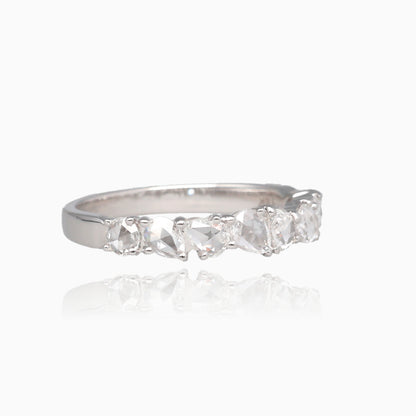0.66ct TDW Rose Cut Dia 14K White Gold Ring