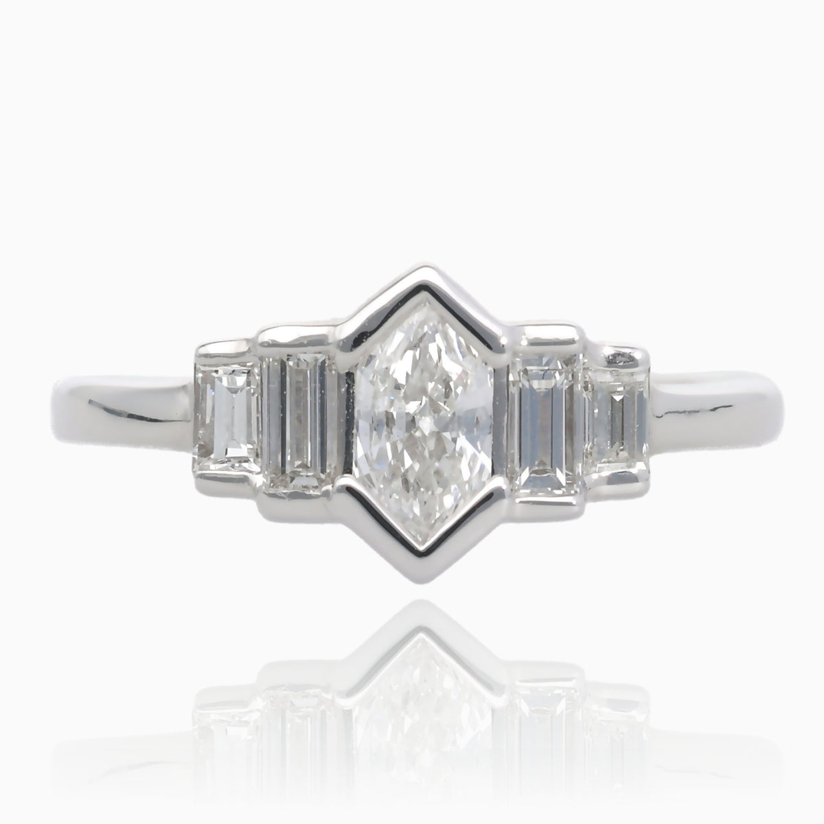 Royal Duchess Cut and Baguette Diamond Ring