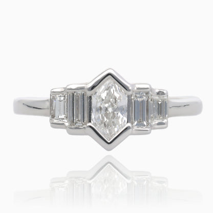 Royal Duchess Cut and Baguette Diamond Ring