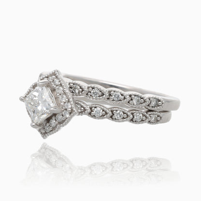 Endless Love Princess Cut Brilliant Halo Set