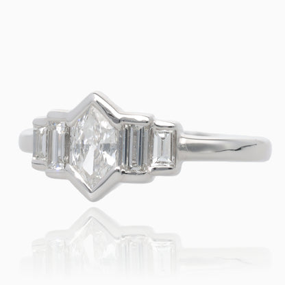 Royal Duchess Cut and Baguette Diamond Ring