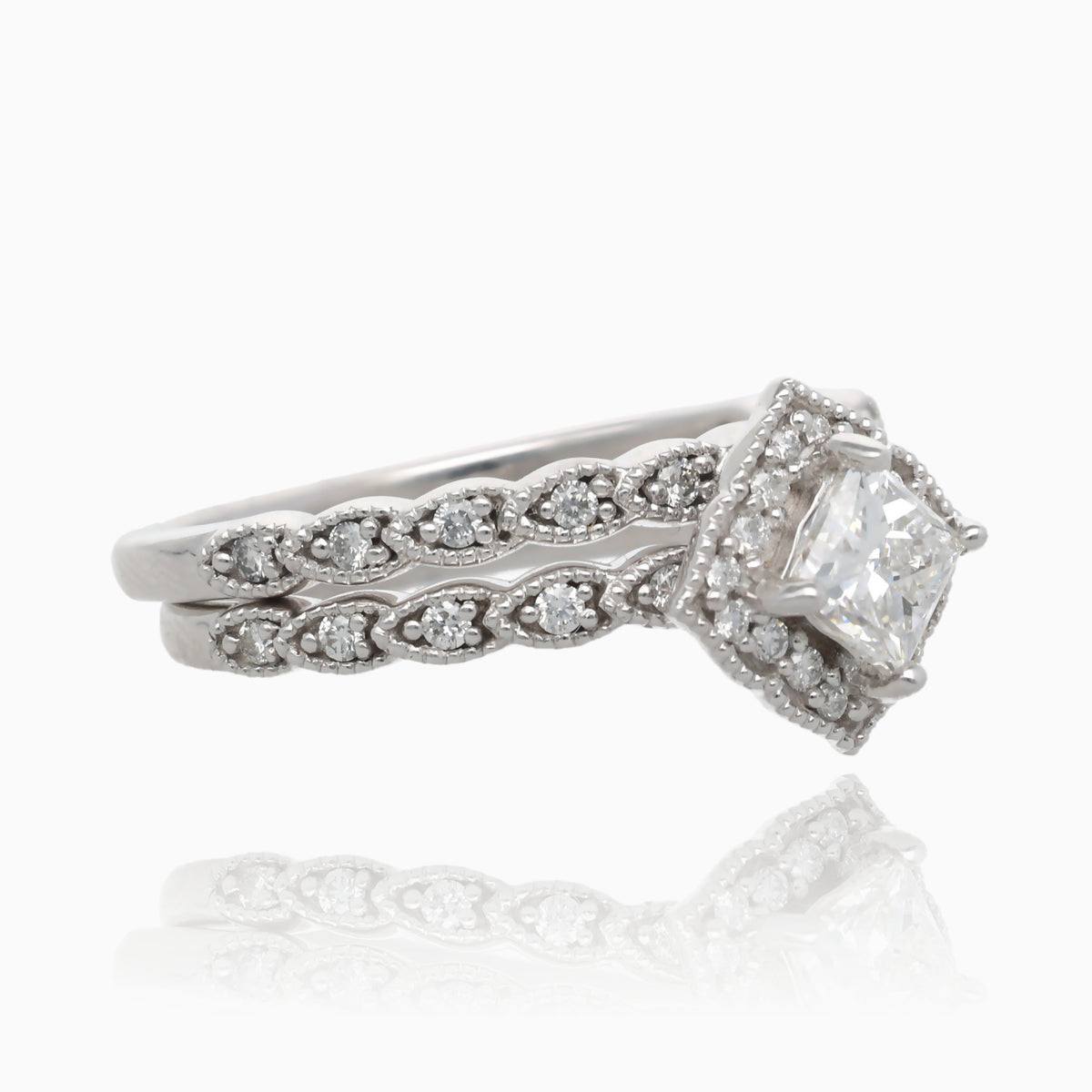 Endless Love Princess Cut Brilliant Halo Set