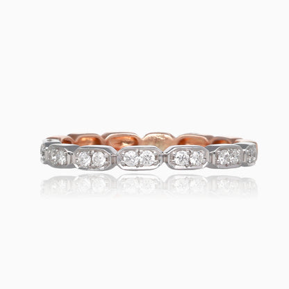 Rose White Gold Two Tone Diamond Stacking Ring, Gondola