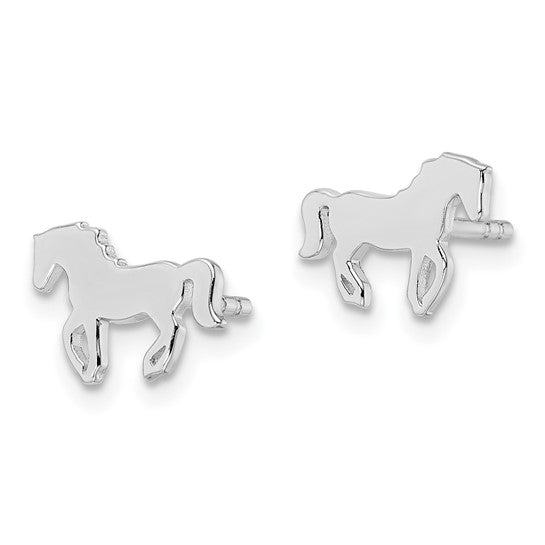 Stable Stars Sterling Silver Horse Stud Earrings
