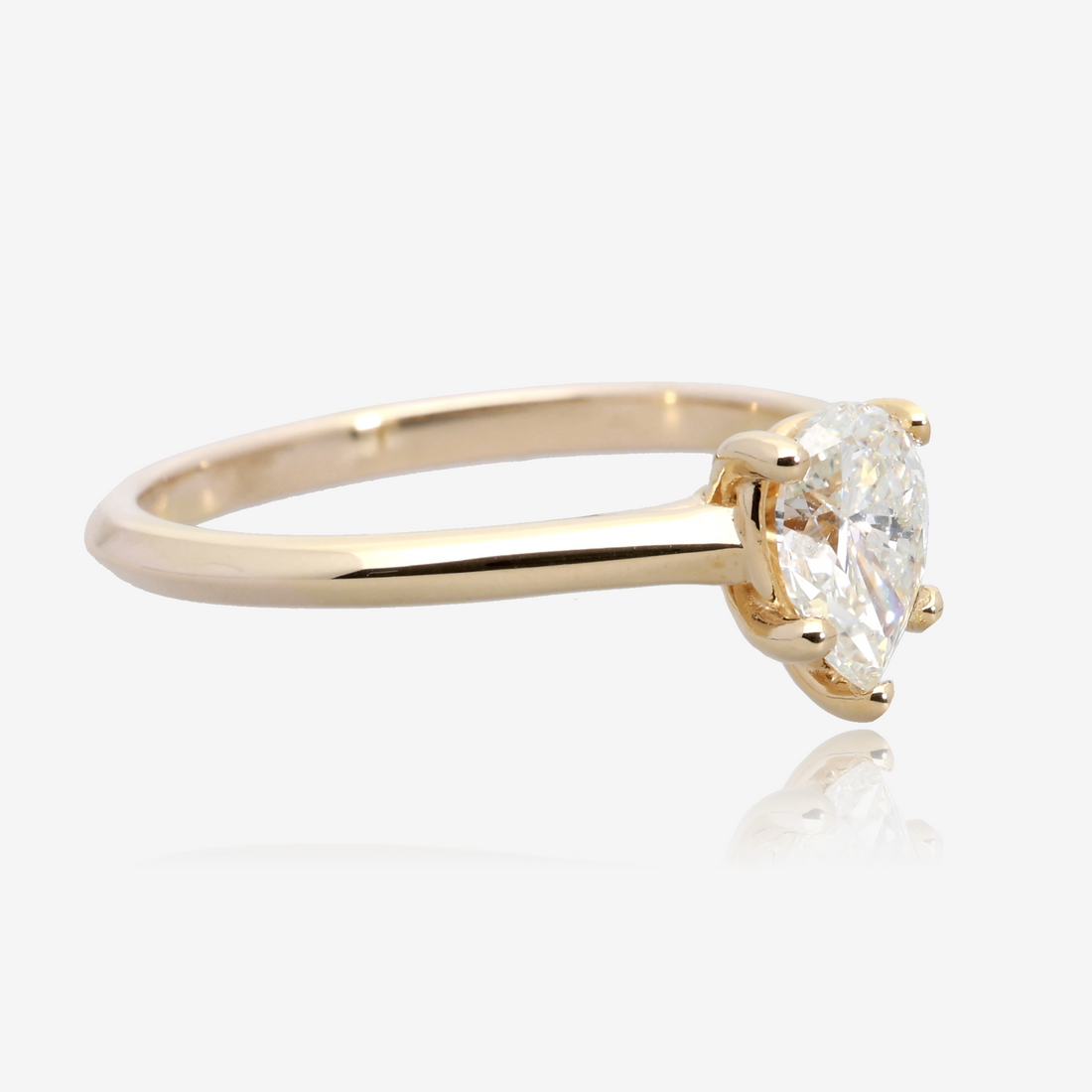 .72ct Natural Pear Diamond Solitaire in 14K Yellow Gold