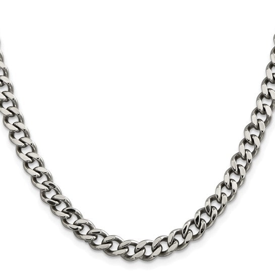 22&quot; Stainless Steel Polished 6.75mm Curb Chain