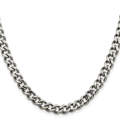 22&quot; Stainless Steel Polished 6.75mm Curb Chain