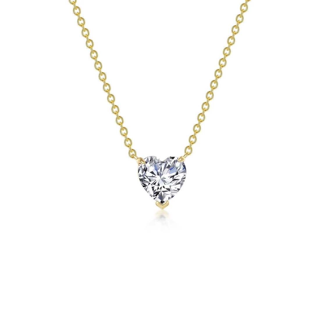 Yellow Heart Solitaire Necklace