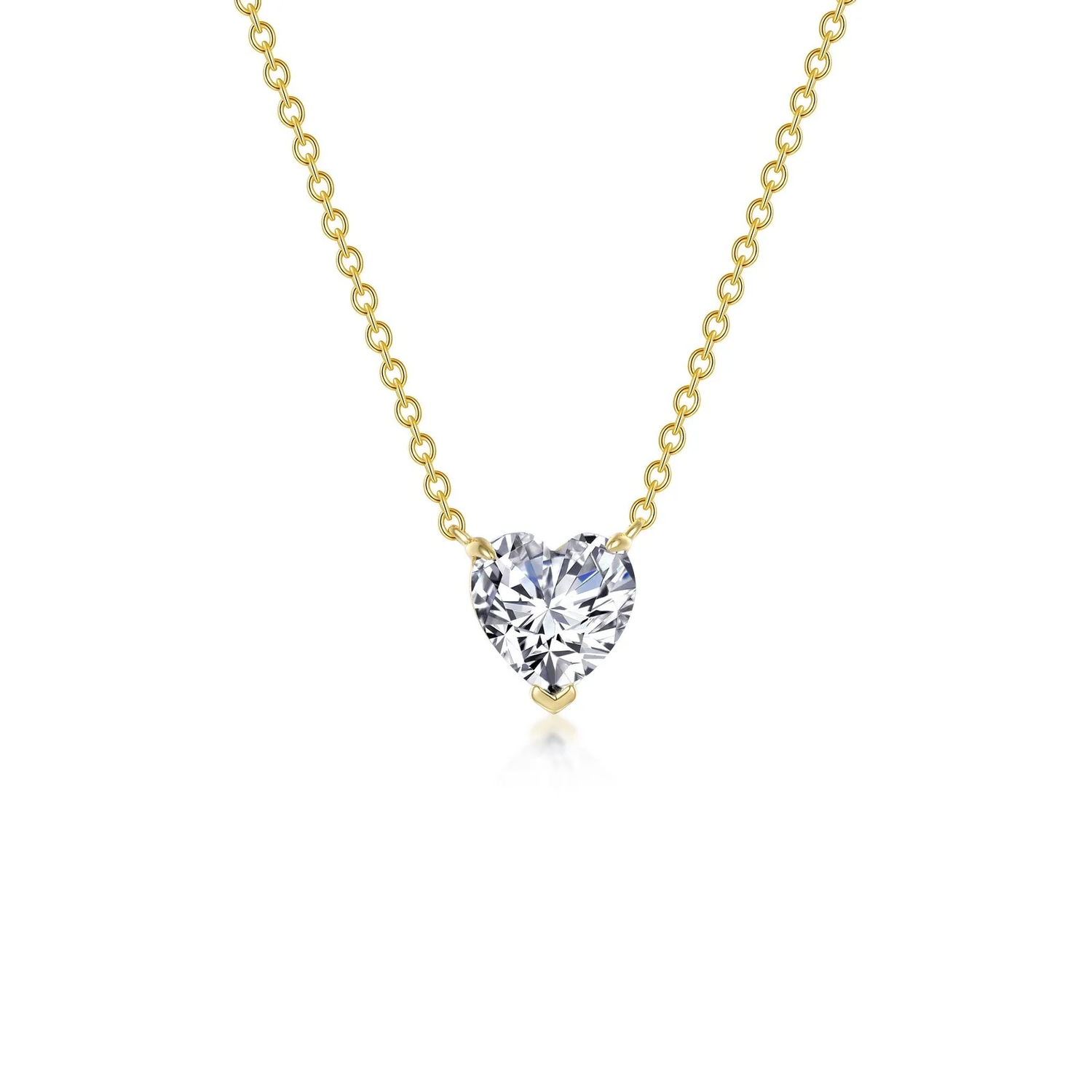 Yellow Heart Solitaire Necklace