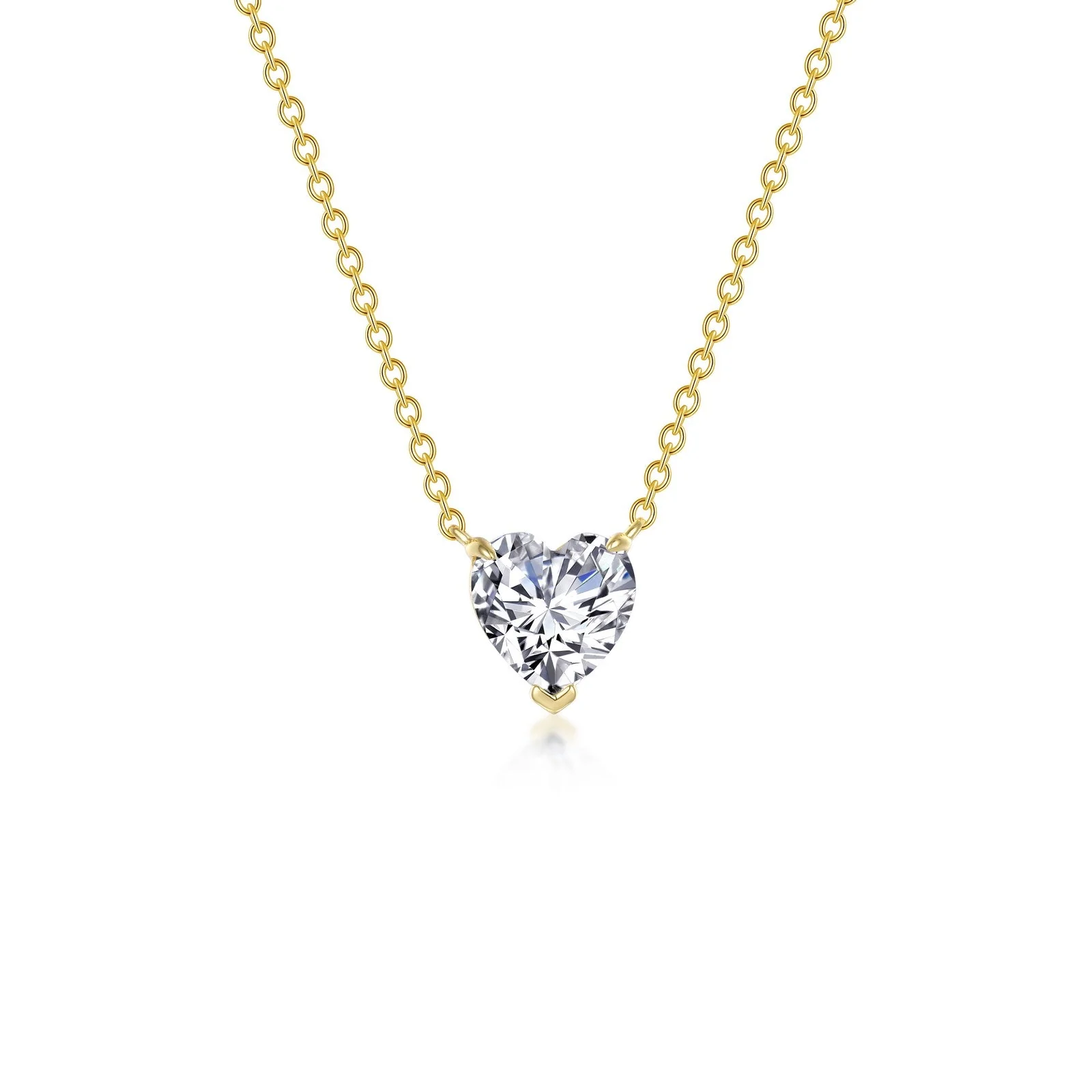 Yellow Heart Solitaire Necklace