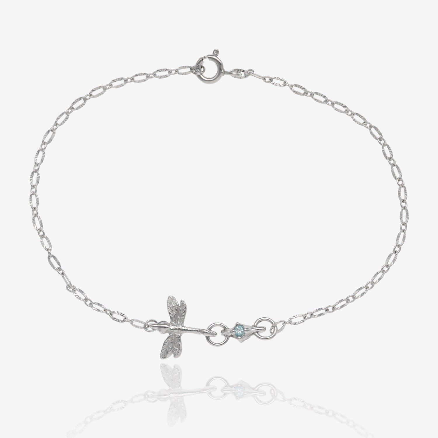 Enchanted Dragonfly Silver and Gem Bracelet