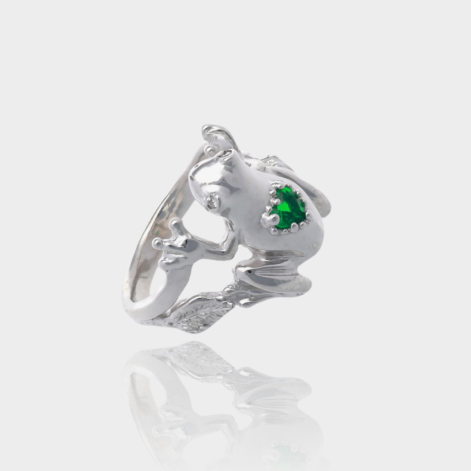 Must Love Frogs Green Garnet Ring