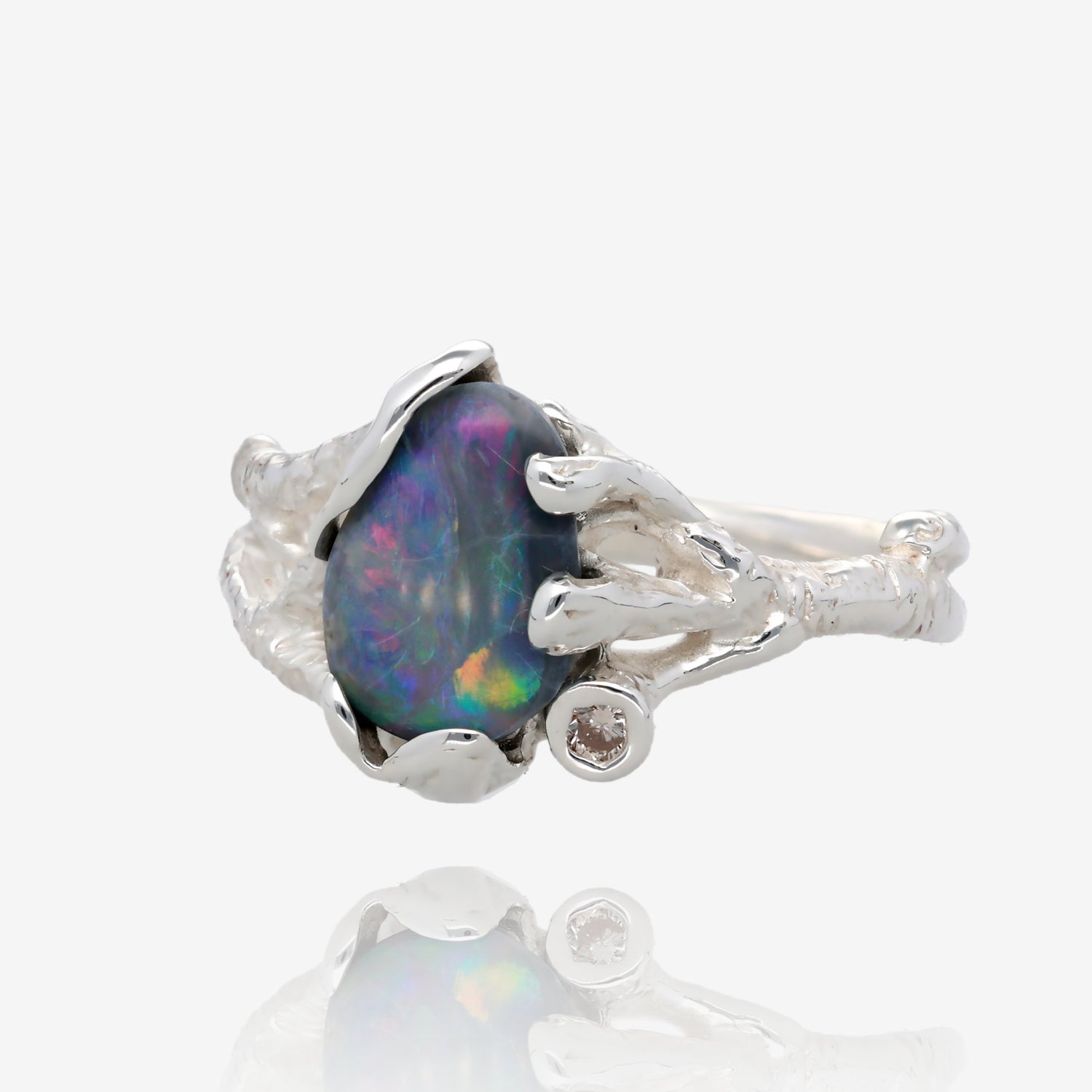 Forest Sunrise Opal Branches Ring