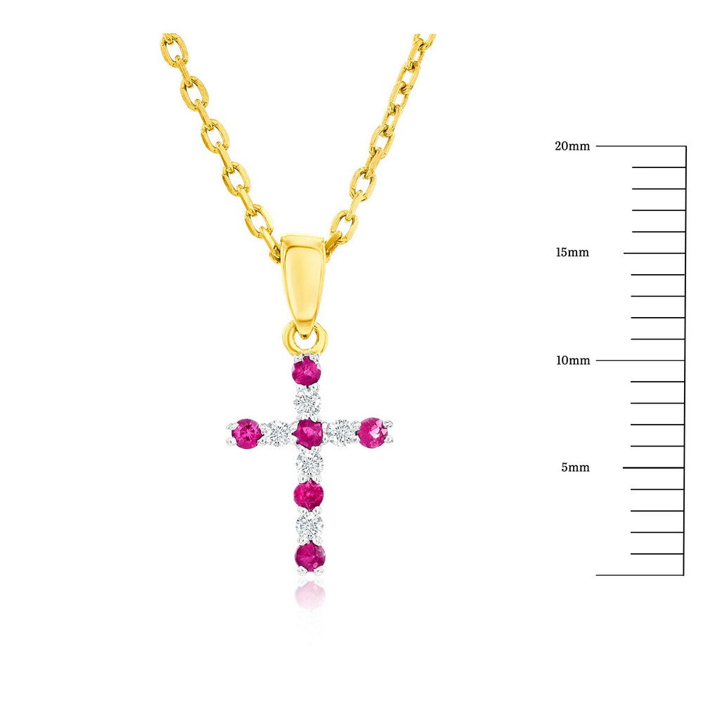 Precious Gem Dainty Diamond Cross Necklace