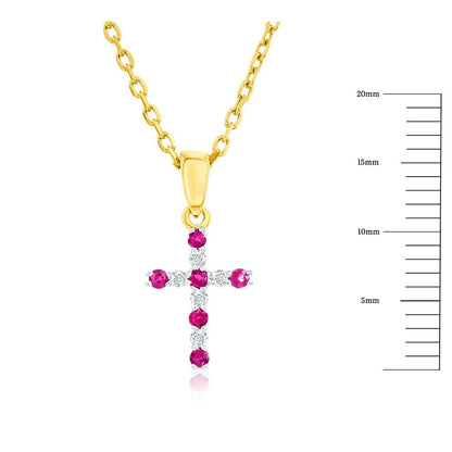 Precious Gem Dainty Diamond Cross Necklace