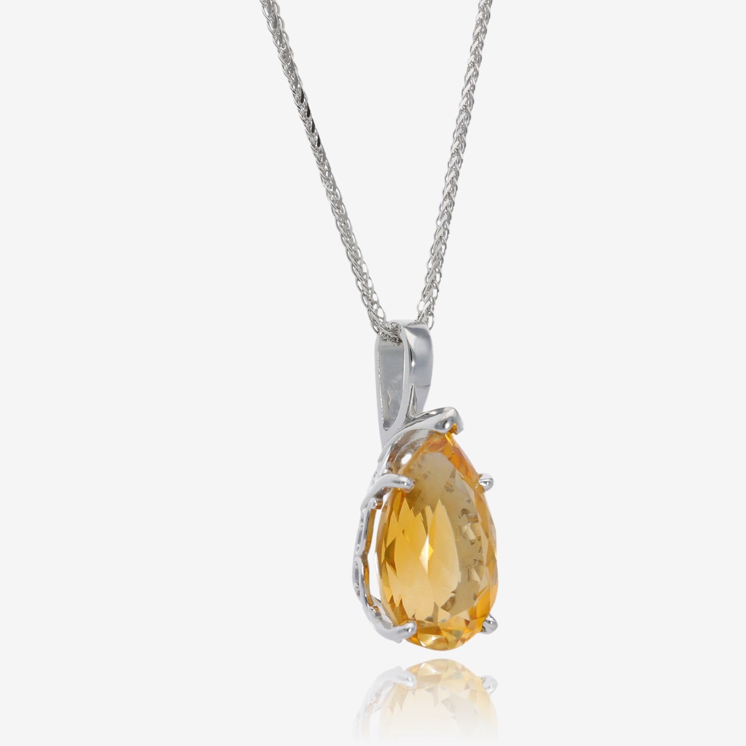 Sundrop Citrine Scroll Edge Pendant