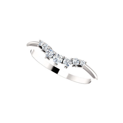 14kWhite Gold 1/5ct tdw Diamond Contour Band, Gentle Caress