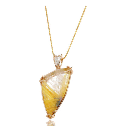 Slightly Dangerous Rutile Pendant in Yellow Gold