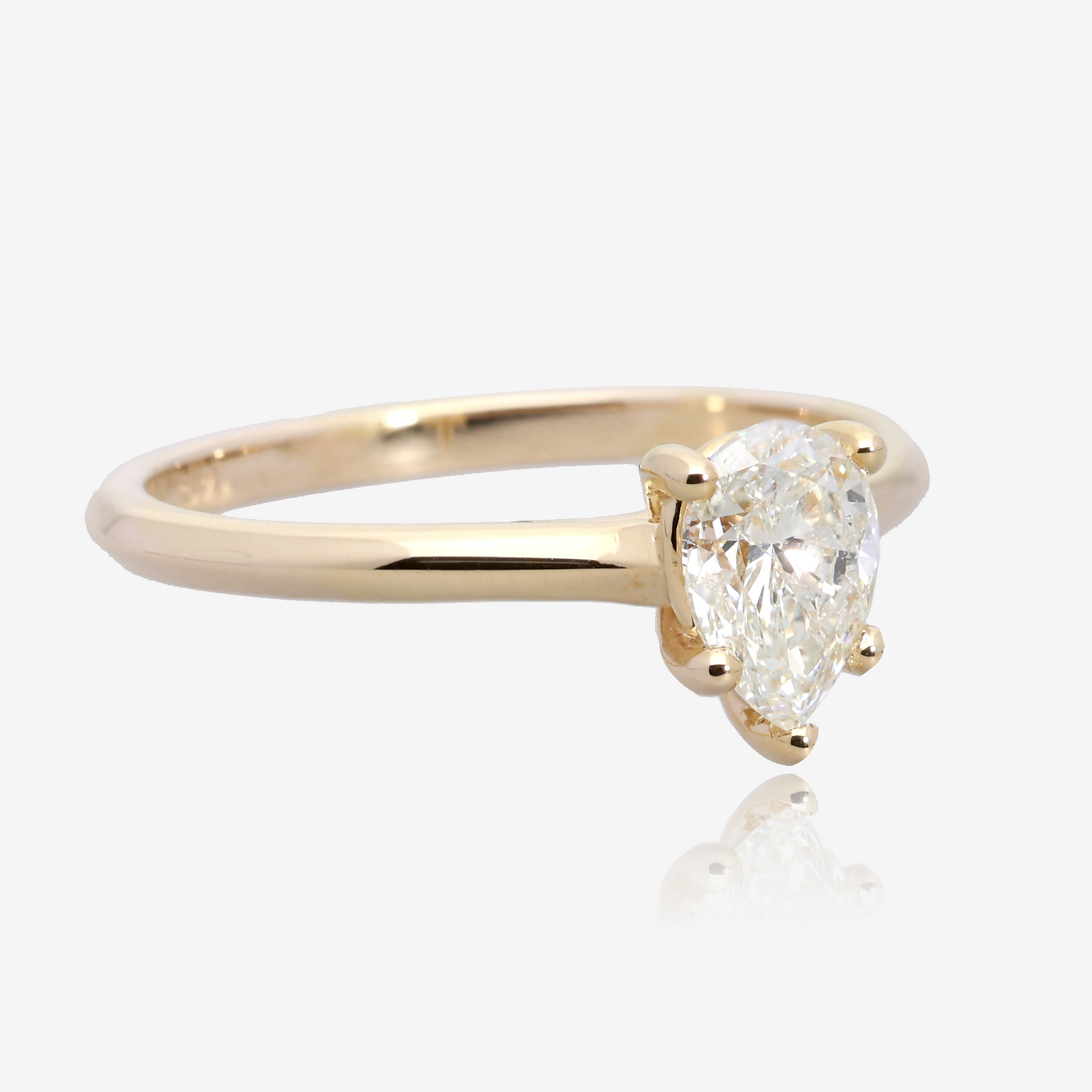 .72ct Natural Pear Diamond Solitaire in 14K Yellow Gold