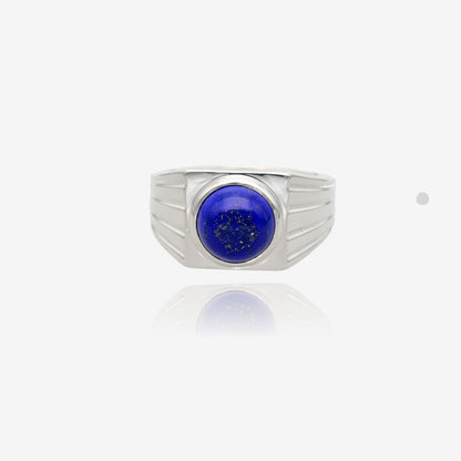 Men’s Square Lapis Lazuli Signet Ring in Sterling Silver