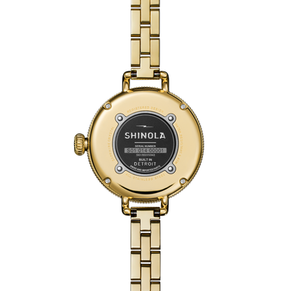 SHINOLA Ladies Birdy Lapis Gold Tone Watch