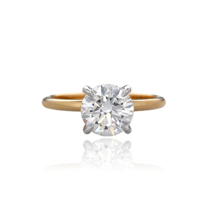 2ct Round Lab Grown Diamond Solitaire Engagement Ring in 14K Yellow Gold