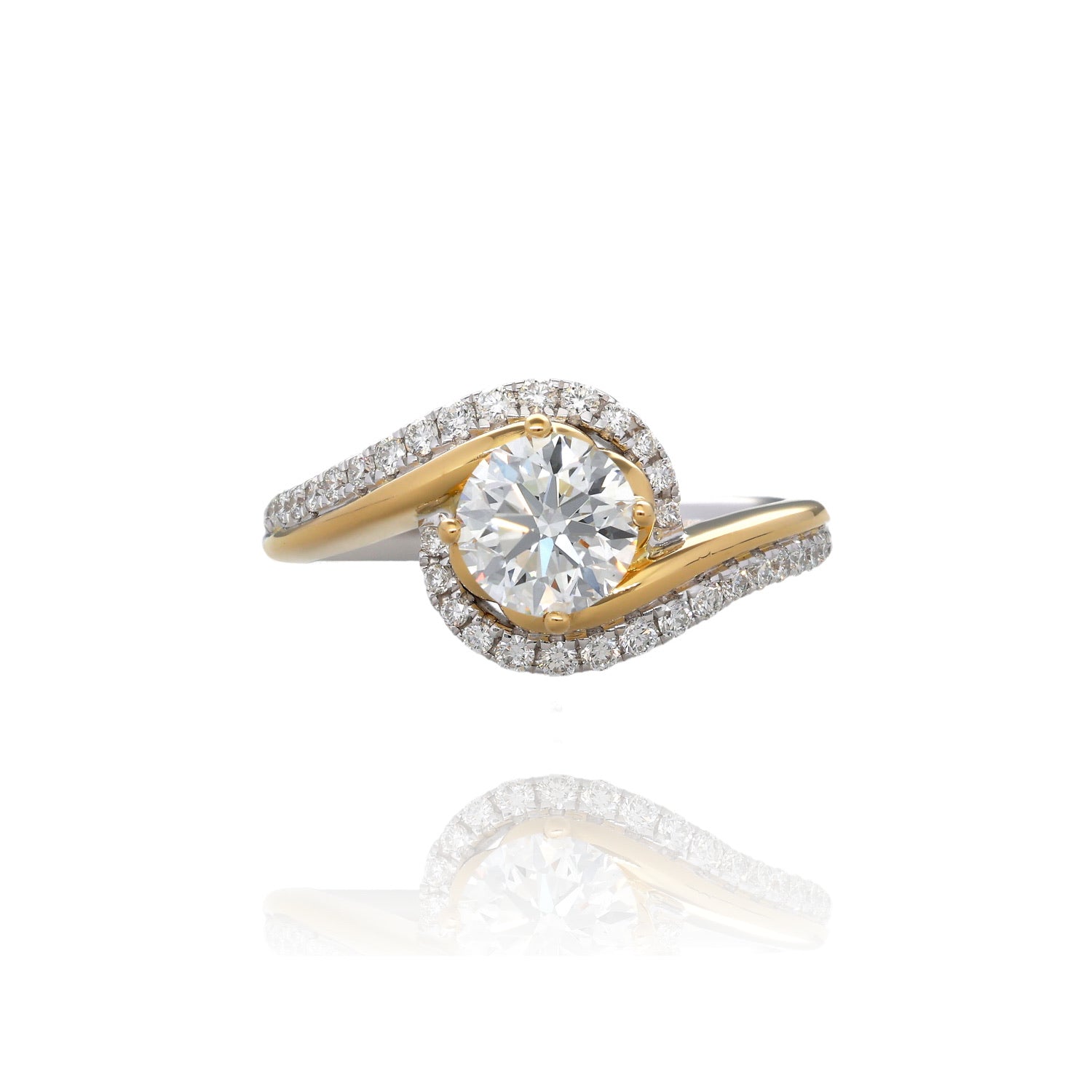 Love’s Embrace 18K Two Tone Diamond Engagement Ring