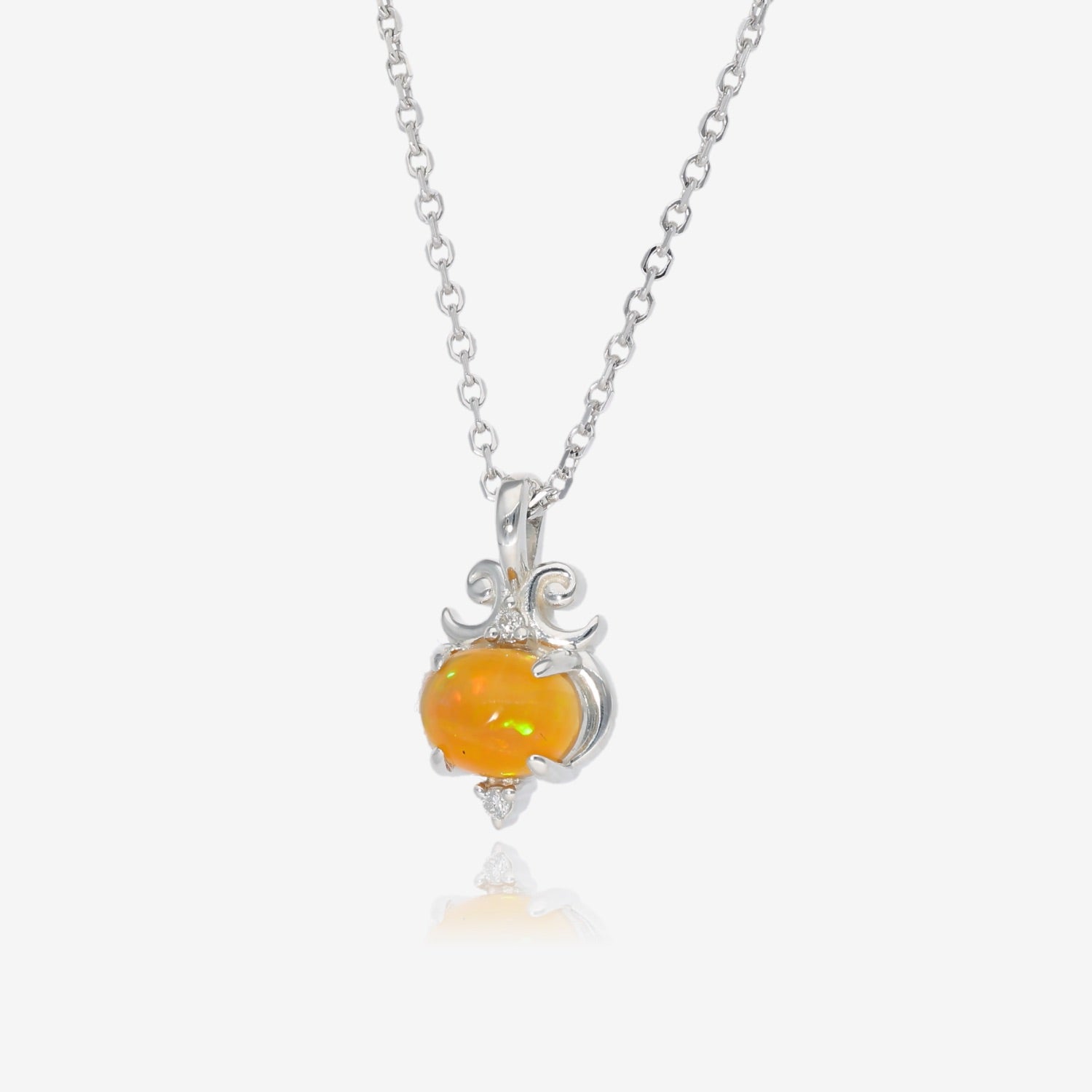 Whimsy Golden Opal Silver Pendant