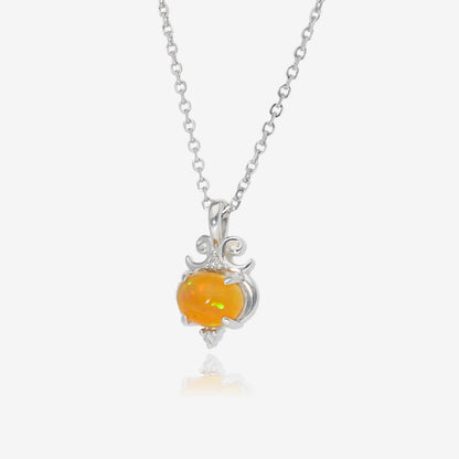 Whimsy Golden Opal Silver Pendant