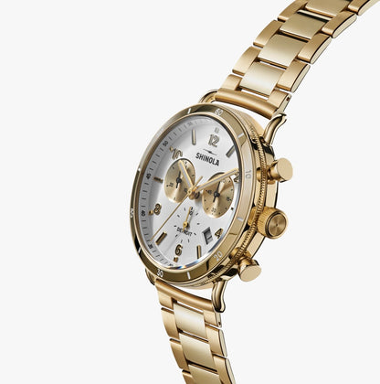SHINOLA Mens Canfield Sport Chronograph Watch Gold Tone