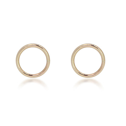 14K Yellow Gold Open Circle Stud Earrings