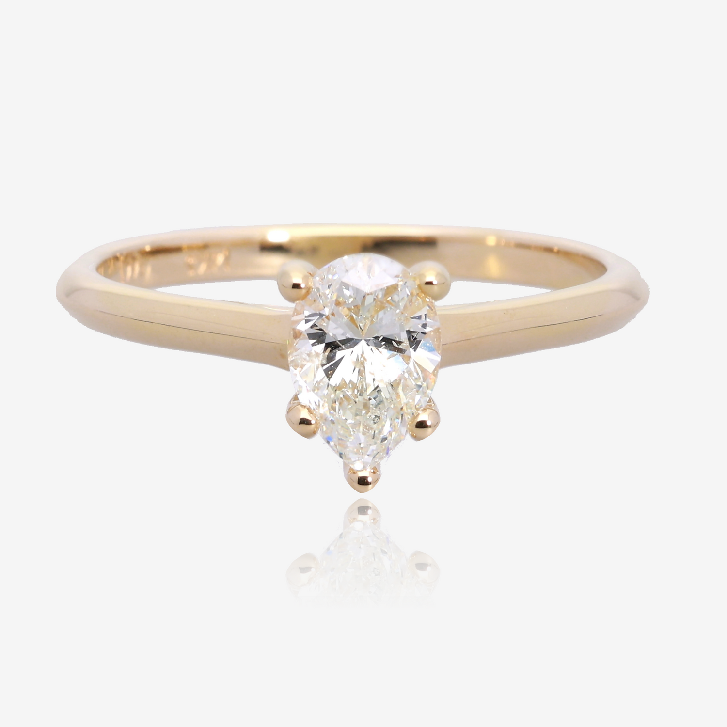 .72ct Natural Pear Diamond Solitaire in 14K Yellow Gold