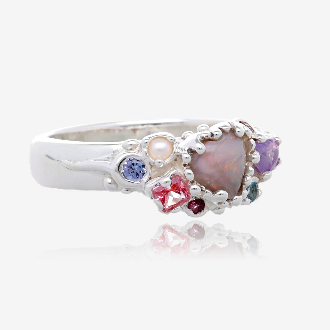 Bubble Bath Pastel Opal Cluster Ring