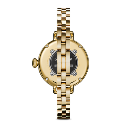 SHINOLA Ladies Birdy Lapis Gold Tone Watch