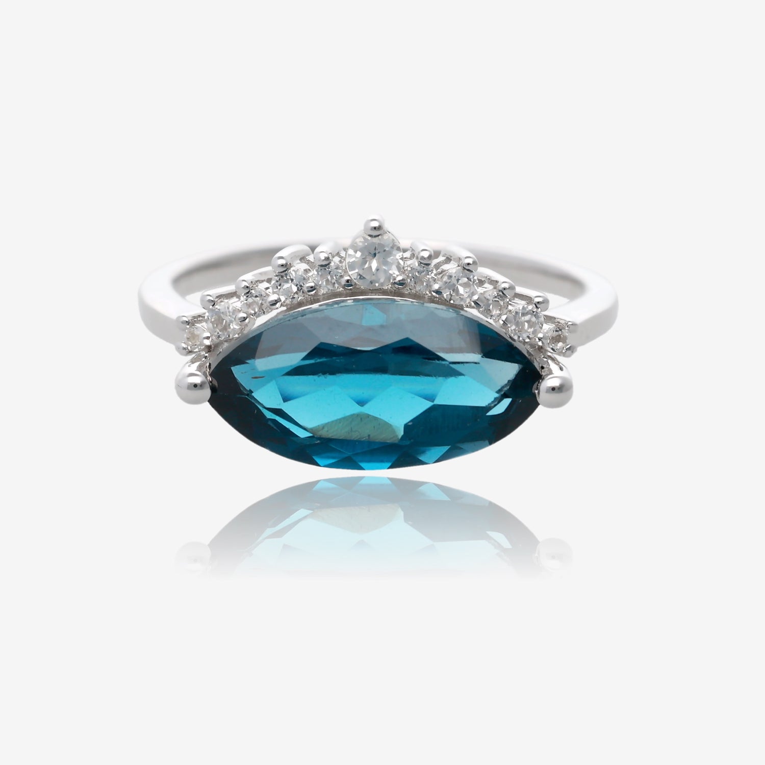 Crowned with Topaz Silver Ring