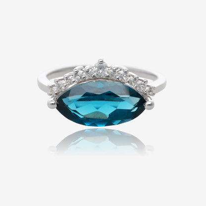 Crowned with Topaz Silver Ring