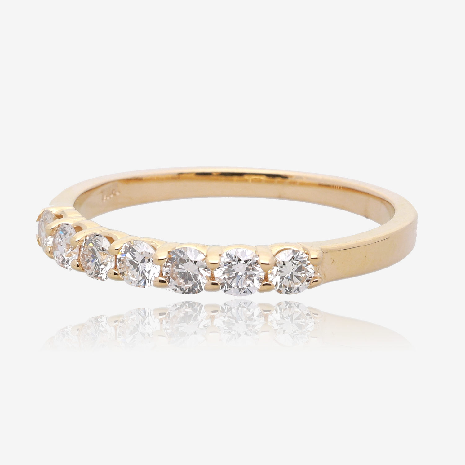 1/2ct Seven Stone Natural  Diamond Band in 14K Yellow Gold