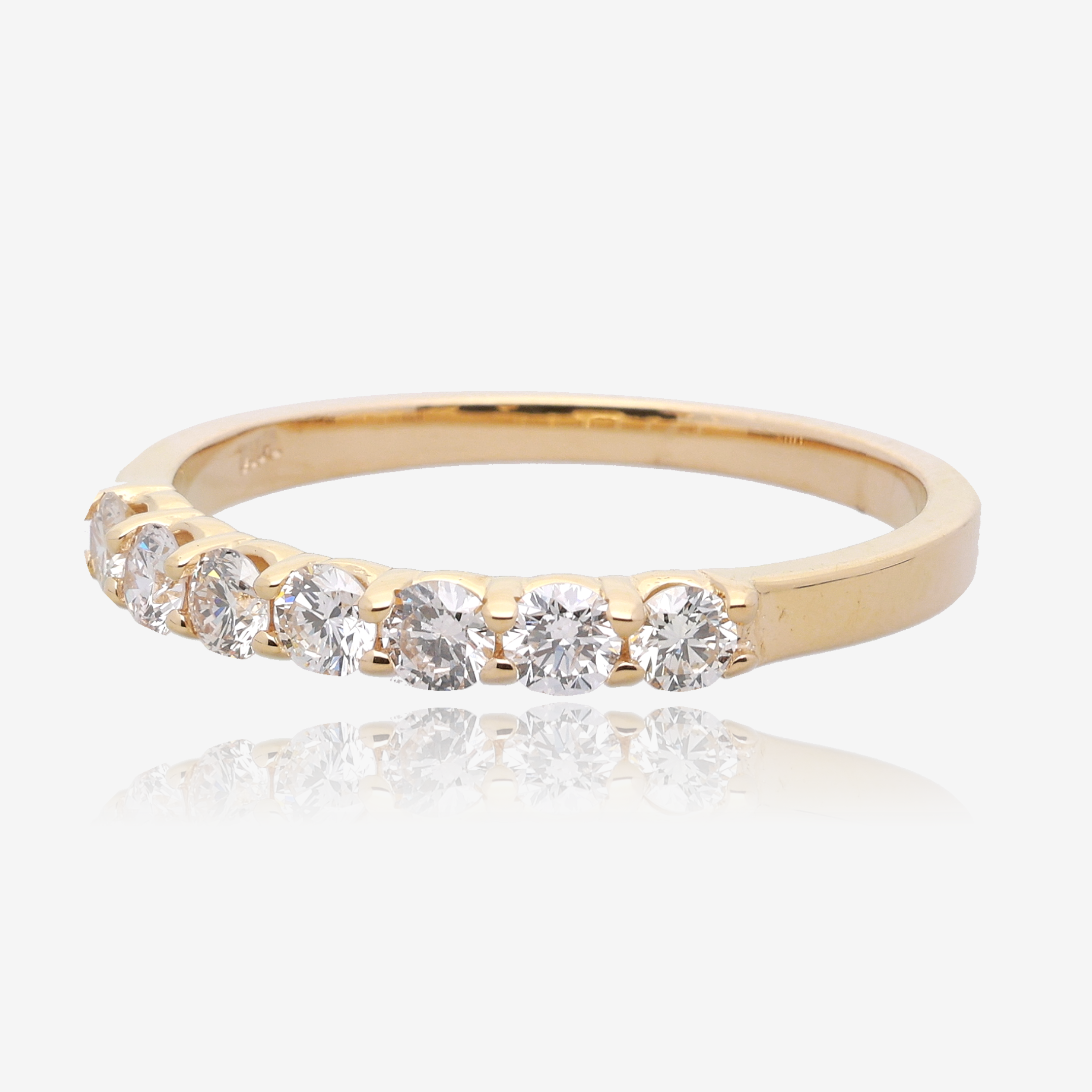 1/2ct Seven Stone Natural  Diamond Band in 14K Yellow Gold